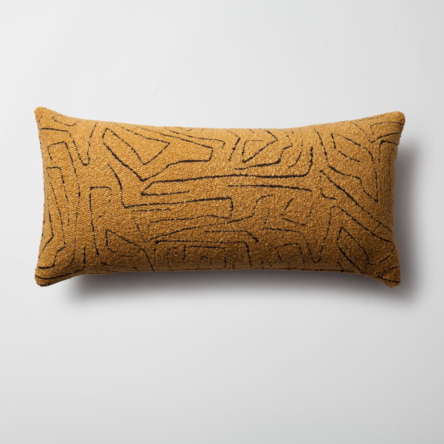 Amorf - Abstract Patterned 14x28 Inch Cushion - Mustard (Cover Only)