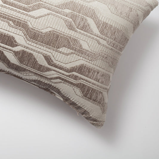 Lebon - Geometric Patterned 12x20 Inch Pillow - Mink (Cover Only)