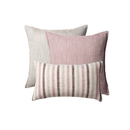 Porto & Capri - Decorative Pillow - 3-Piece Combo Set - Pink (Cover Only)