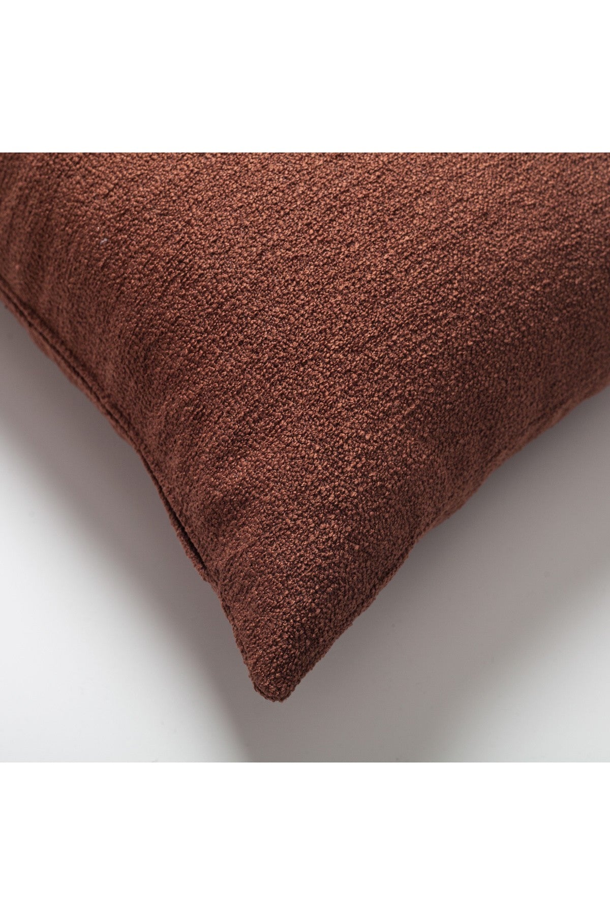 Julia - Plain Boucle Woven Square Pillow 20x20 Inch - Brown (Cover Only)