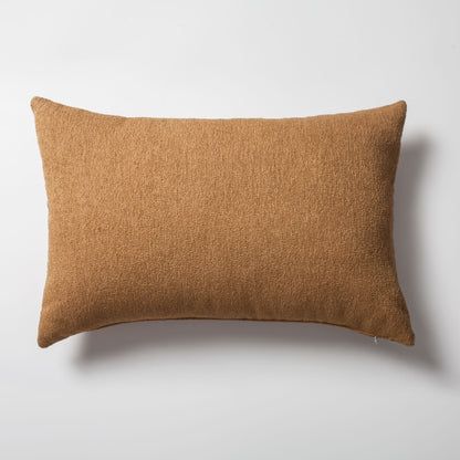 Julia - Plain Boucle Woven Rectangular Pillow 16x24 Inch - Mustard (Cover Only)