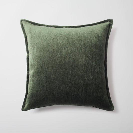 Eliza - Green Viscose Natural Linen Pillow 20x20 Inch - Green (Cover Only)