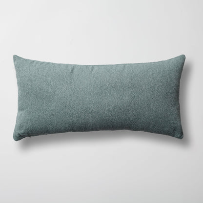 Julia - Plain Boucle Woven Lumbar Pillow 14x28 Inch - Light Blue (Cover Only)