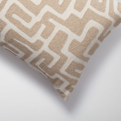 Norm - Maze Patterned 14x28 Inch Pillow - Cream (Cover Only)