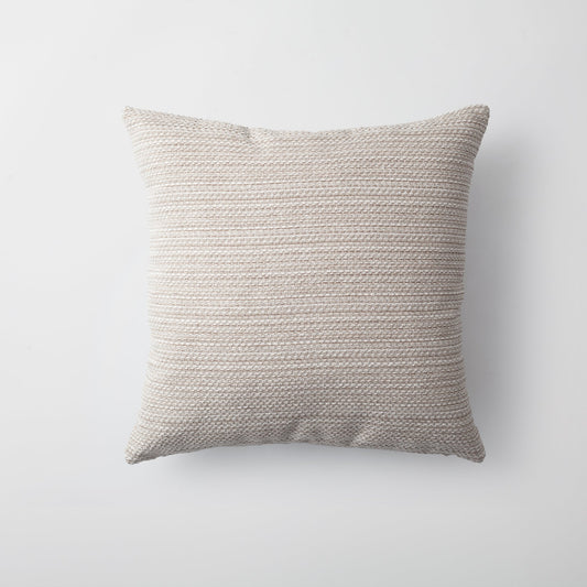 Kraft  - Textured Natural Movable Patterned Throw Pillow 45x45 White