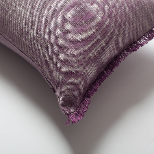 Soho - Linen Fringed Pillow 12x20 Inch - Purple (Cover Only)