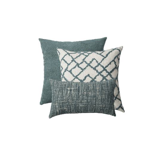 Cozy & Maya - Decorative Pillow - 3-piece Combo Set - Blue (Cover Only)
