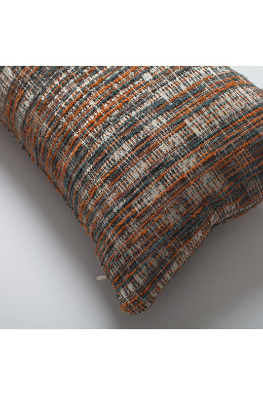 Tweed - Abstract Textured Rectangle Pillow 12x20 Inch - Orange (Cover Only)