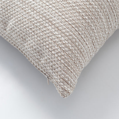 Kraft  - Textured Natural Movable Patterned Throw Pillow 45x45 White