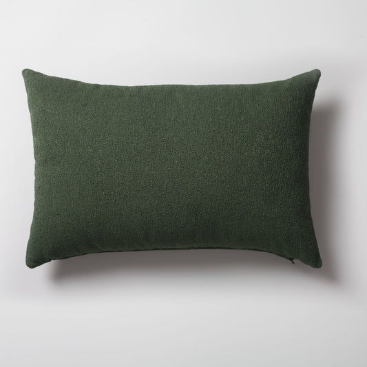 Julia - Plain Boucle Woven Rectangular Pillow 16x24 Inch - Green (Cover Only)