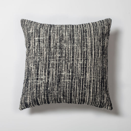 Coco - Corduroy Patterned Cushion 20x20 Inch - Black (Cover Only)