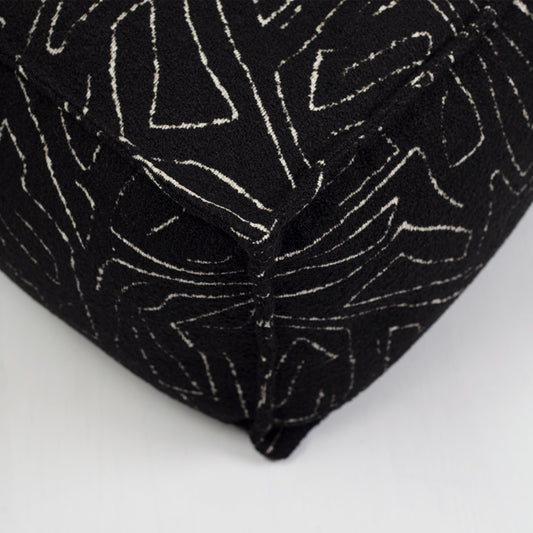 Amorf - Abstract Patterned Pouf - Black & White (Cover Only)