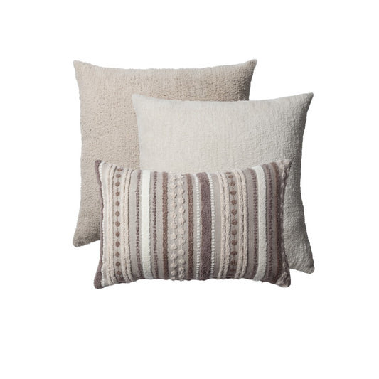 Nomad & Cozy - Decorative Pillow - 3-Piece Combo Set - Beige (Cover Only)
