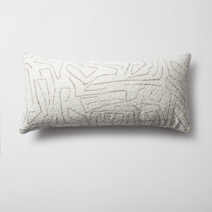 Amorf - Abstract Patterned 14x28 Inch Cushion - Beige (Cover Only)