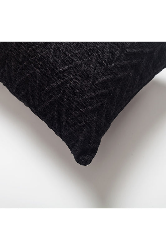Cello - Embossed Pattern Cushion 12x20 Inch - Black (Cover Only)