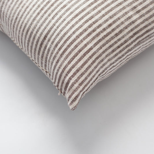 Zuma  - Linen Striped 100% Natural Throw Pillow 45x45 - Brown