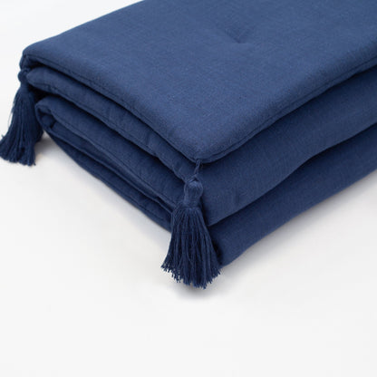 Loom  - Linen Tassel Bed Runner + Set of 2 Padded - Navy Blue