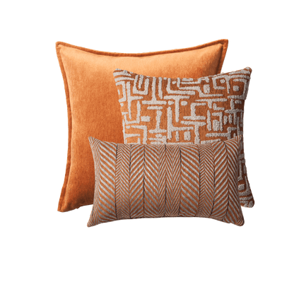 Eliza & Sense - Decorative Pillow - 3-Piece Combo Set - Orange (Cover Only)