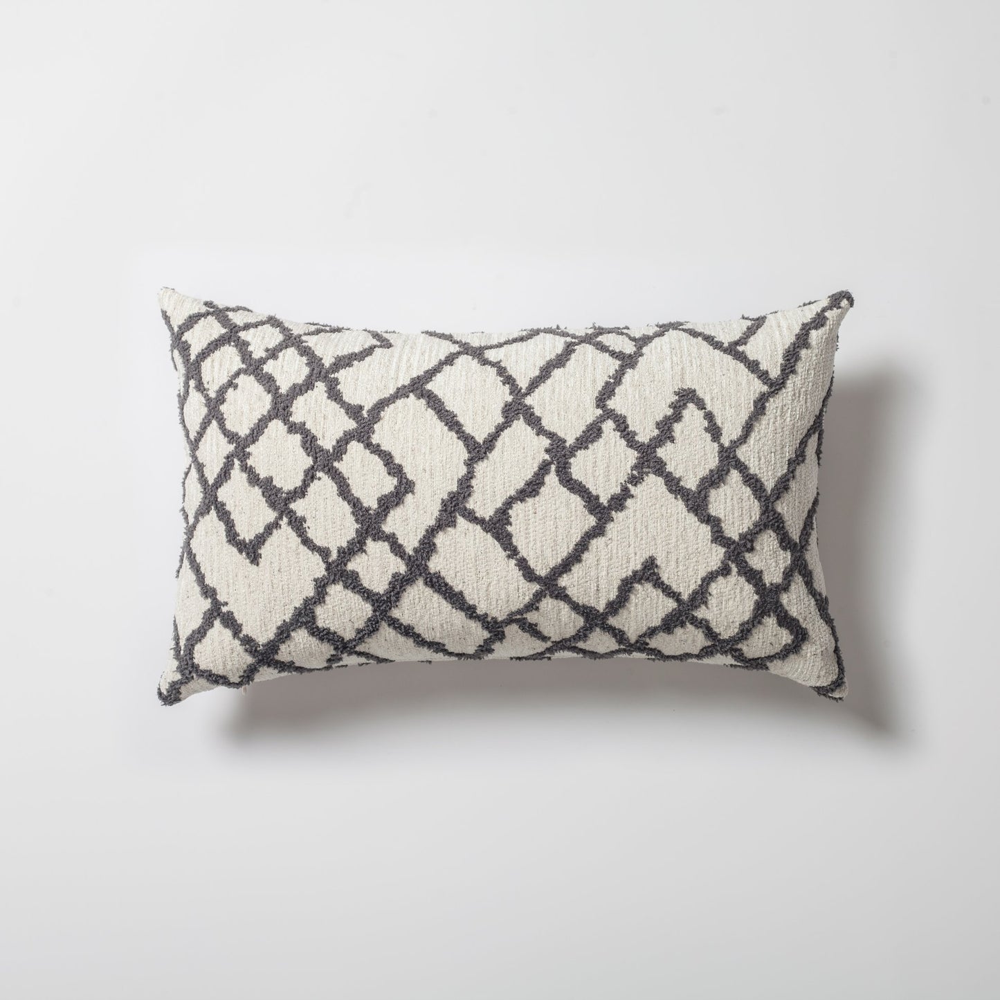 Maya - Ethnic Kilim Patterned Rectangular Pillow 12x20 Inch - Gray (Cover Only)