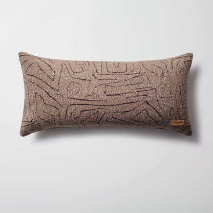 Amorf - Abstract Patterned 14x28 Inch Cushion - Brown (Cover Only)
