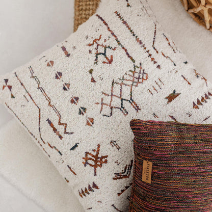Gaia - White Tapestry Barber Linen Pillow 20x20 Inch (Cover Only)
