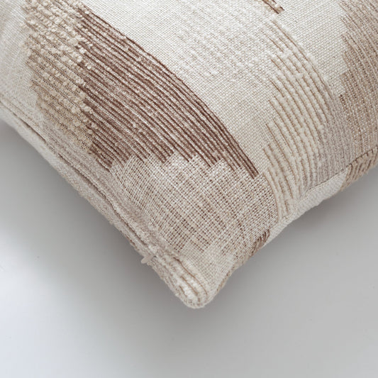 Nevio - Natural Plain Geometric Pillow 18x18 Inch (Cover Only)