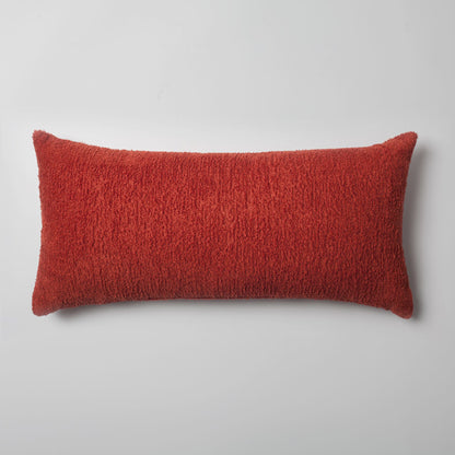 Cozy - Sheepskin Texture Fluffy Cushion 14x28 Inch - Red (Cover Only)