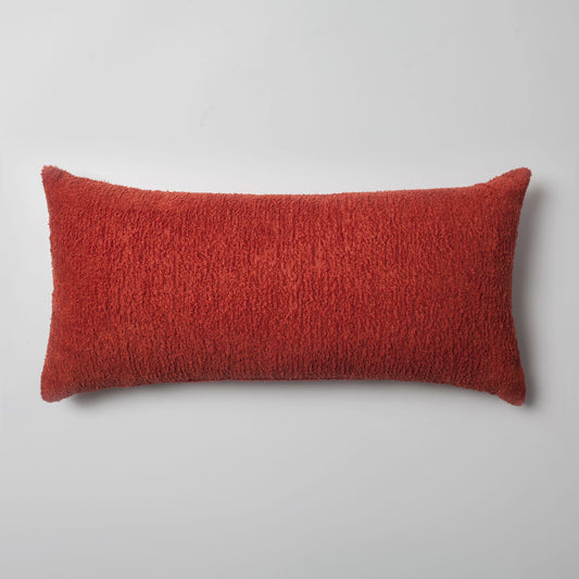 Cozy - Sheepskin Texture Fluffy Cushion 14x28 Inch - Red (Cover Only)