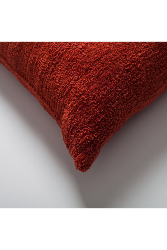 Cozy - Sheepskin Texture Fluffy Cushion 20x20 Inch - Red (Cover Only)