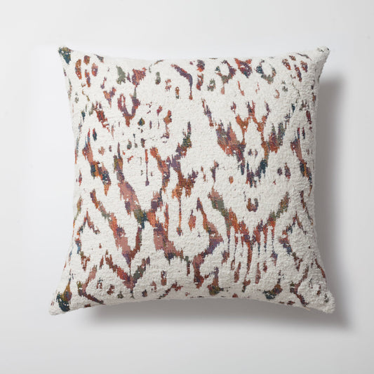 Goblen - White Tapestry Ikat Linen Pillow 20x20 Inch (Cover Only)