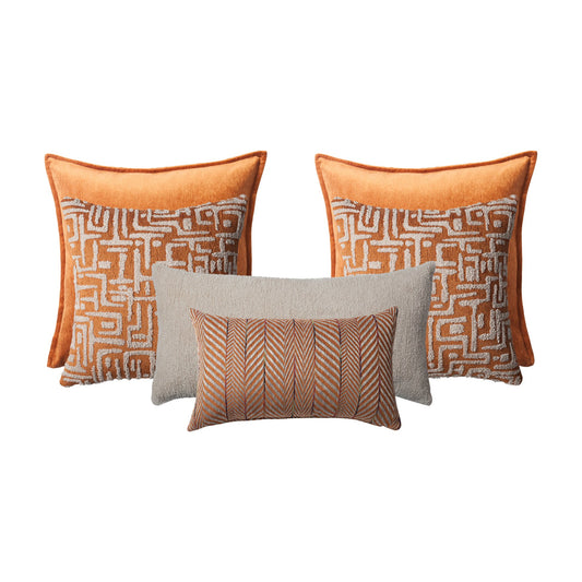 Eliza & Gilda & Cozy & Sense - 6-Piece Combo Linen Set - Burnt Orange (Cover Only)