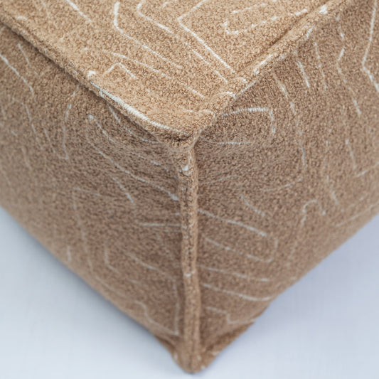 Amorf - Abstract Patterned Pouf - Velvet & White (Cover Only)