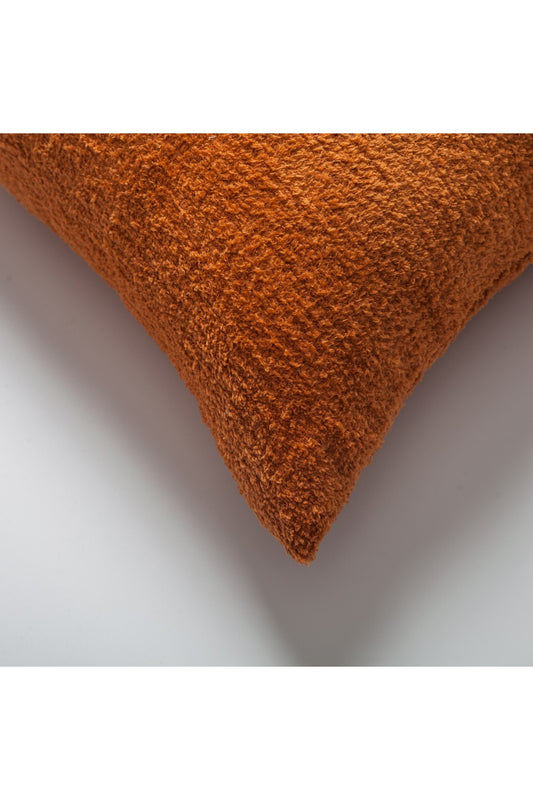 Cozy - Sheepskin Texture Fluffy Cushion 20x20 Inch - Orange (Cover Only)