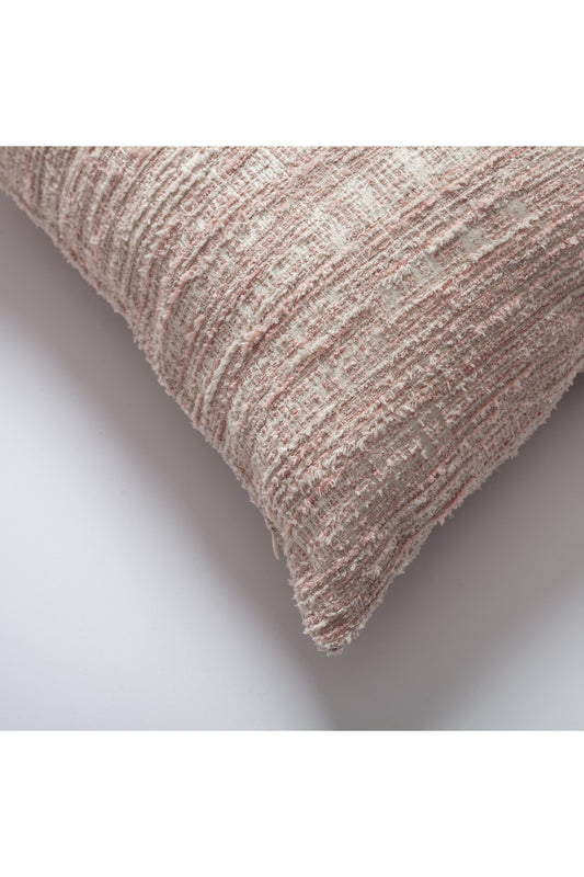 Tweed - Abstract Textured Square Pillow 20x20 Inch - Pink (Cover Only)