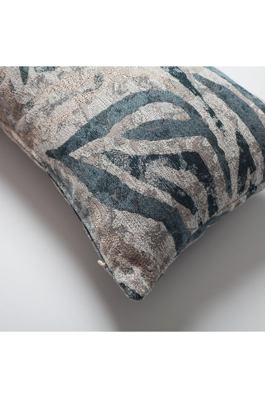 Rio - Zebra Patterned Viscose Weave Pillow 12x20 Inch - Blue (Cover Only)
