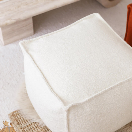 Ovis - Lamb Wool Pouf - White (Cover Only)