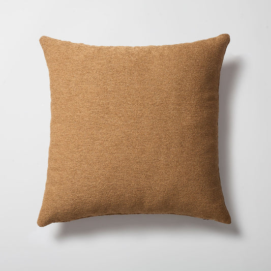 Julia - Plain Boucle Woven Square Pillow 20x20 Inch - Mustard (Cover Only)