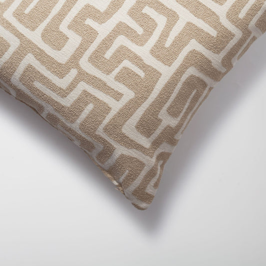 Norm - Maze Patterned 20x20 Inch Pillow - Cream (Cover Only)
