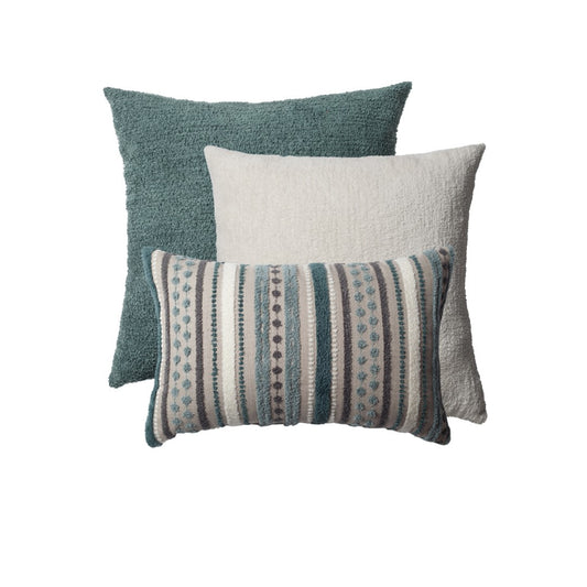 Nomad & Cozy - Decorative Pillow - 3-Piece Combo Set - Blue (Cover Only)
