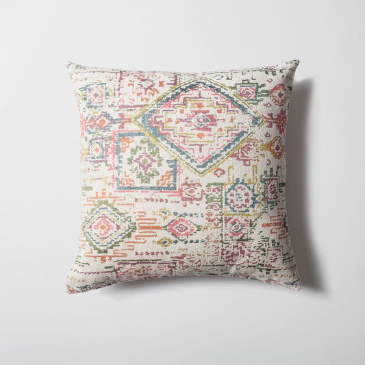 Kaftan - Colorful Ethnic Kilim Patterned Woven Pillow 18x18 Inch (Cover Only)