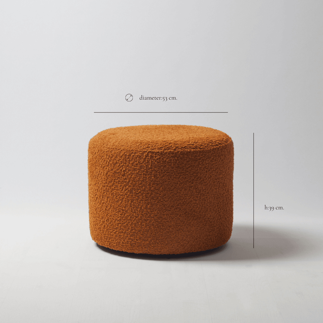 Deco Pouf - Round Pouf - Orange (Cover Only)