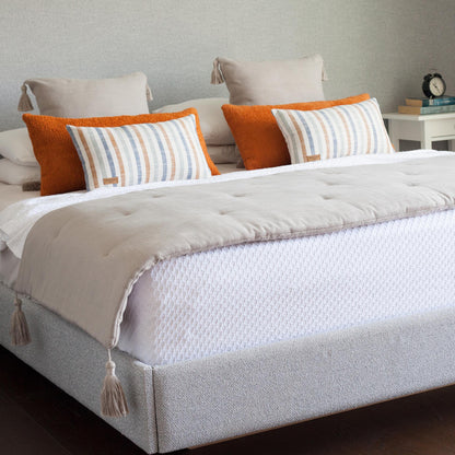 Loom Linen Tasseled Bed Runner + 6 Pillow Set Cozy Capri (Cover Only)