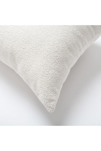 Julia - Plain Boucle Woven Square Pillow 20x20 Inch - White (Cover Only)