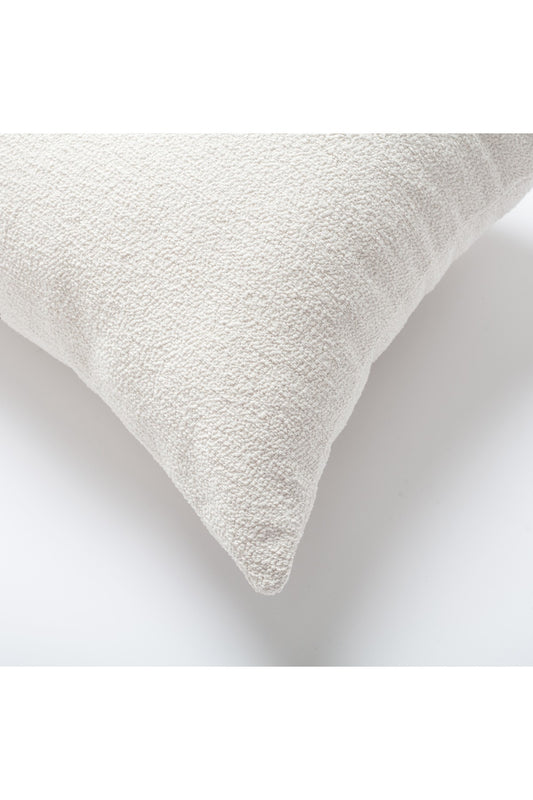 Julia - Plain Boucle Woven Square Pillow 20x20 Inch - White (Cover Only)