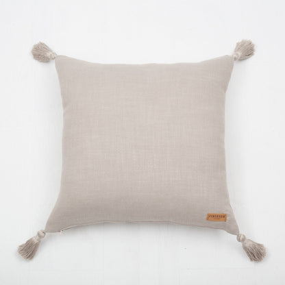 Loom - Viscose Linen 100% Natural Tasseled 20x20 Inch Pillow - Linen (Cover Only)