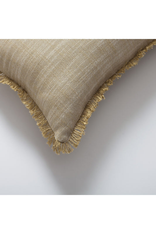 Soho - Linen Fringed Pillow 12x20 Inch - Yellow (Cover Only)