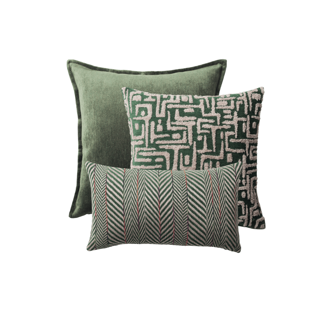 Eliza & Sense - Decorative Pillow - 3-Piece Combo Set - Green (Cover Only)