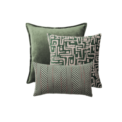 Eliza & Sense - Decorative Pillow - 3-Piece Combo Set - Green (Cover Only)