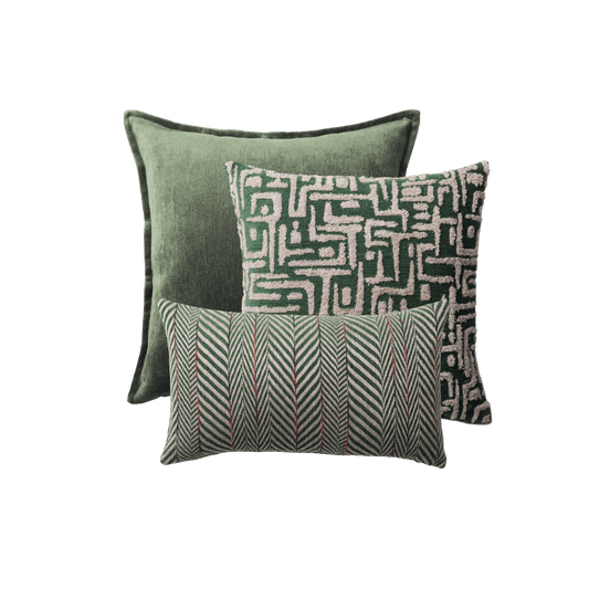 Eliza & Sense - Decorative Pillow - 3-Piece Combo Set - Green (Cover Only)