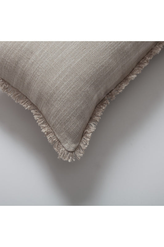 Soho - Linen Fringed Pillow 12x20 Inch - Linen (Cover Only)